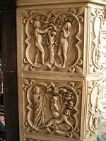 Paris, Sainte Chapelle (haute), Porche royal, Tentation du fruit defendu, Creation de Eve
